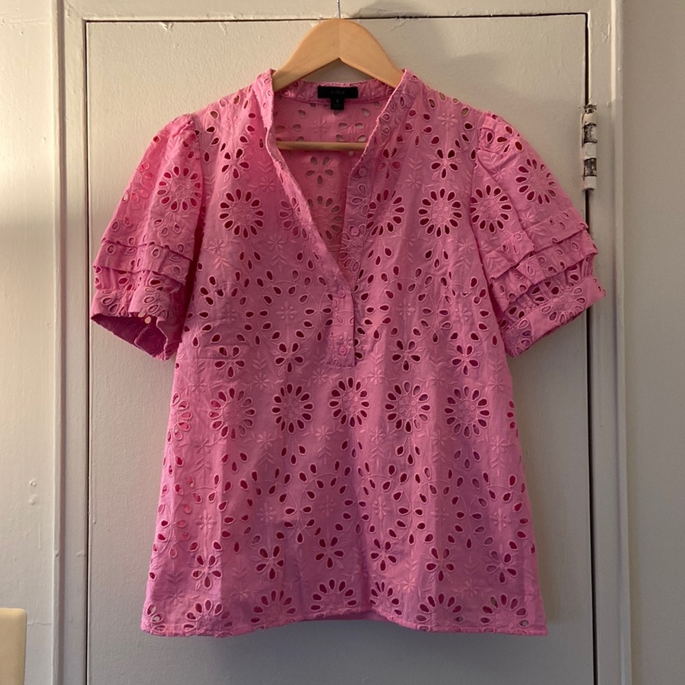 J. Crew eyelet puff sleeve blouse